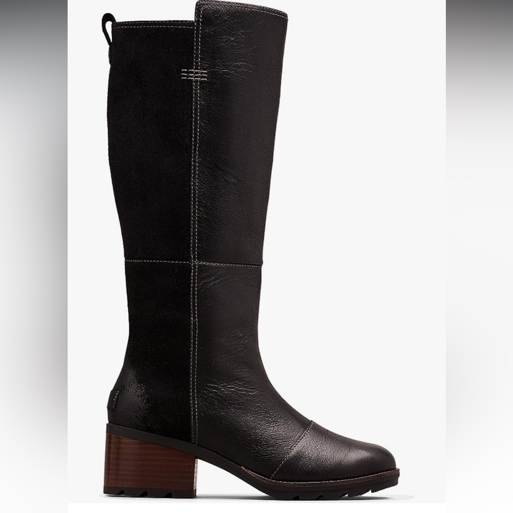 Sorel Cate Waterproof Tall Riding Boots Black Leather